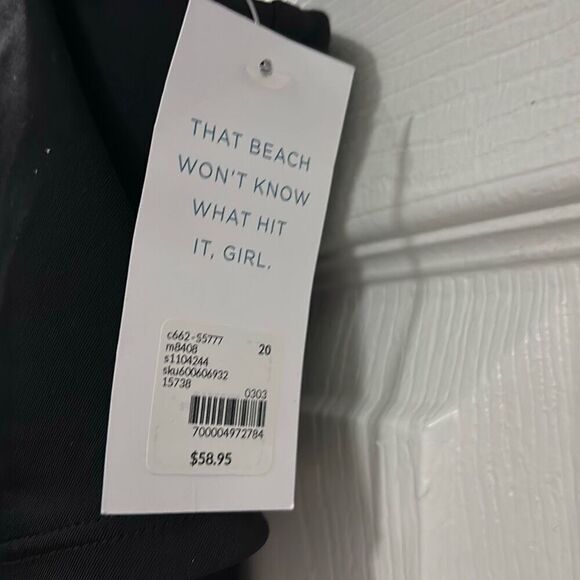 Cacique black tankini size 20 C5-19 - Picture 3 of 4